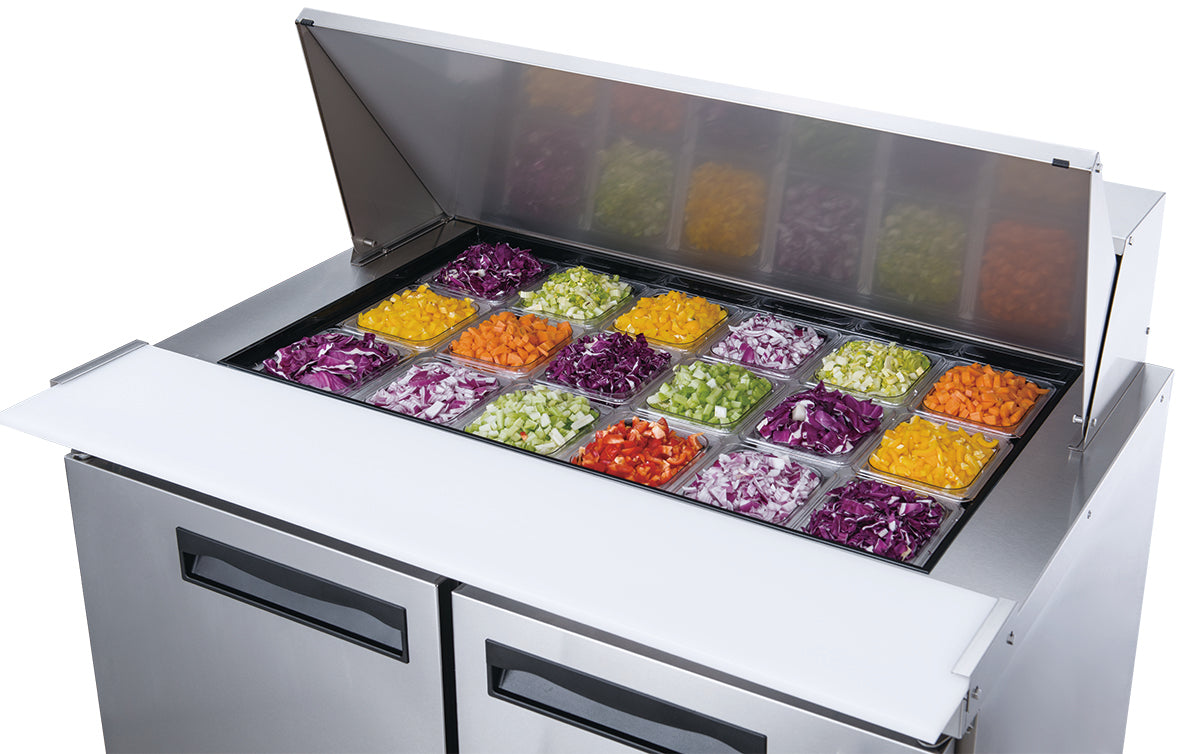 Elite Kitchen Supply's efficient commercial refrigerated prep tables, optimizing kitchen organization and freshness.