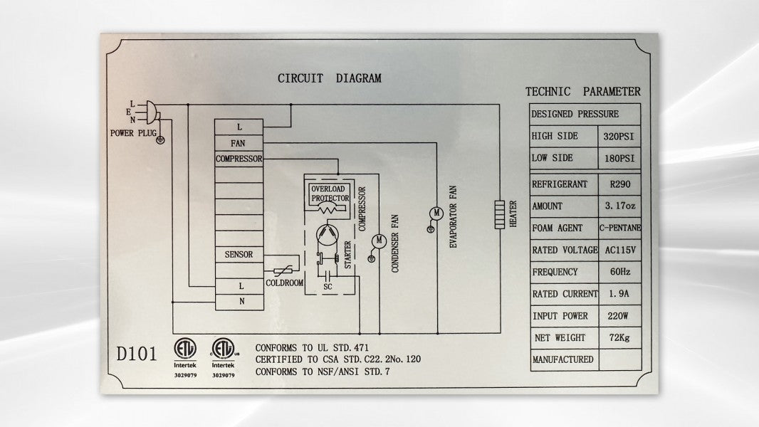 NSF Undercounter refrigerator 27 ins TUC27R