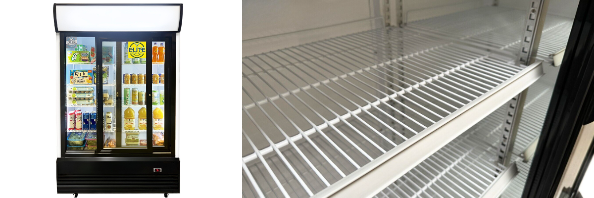NSF 48 ins Drink two slide glass door refrigerator LG-1000BFS