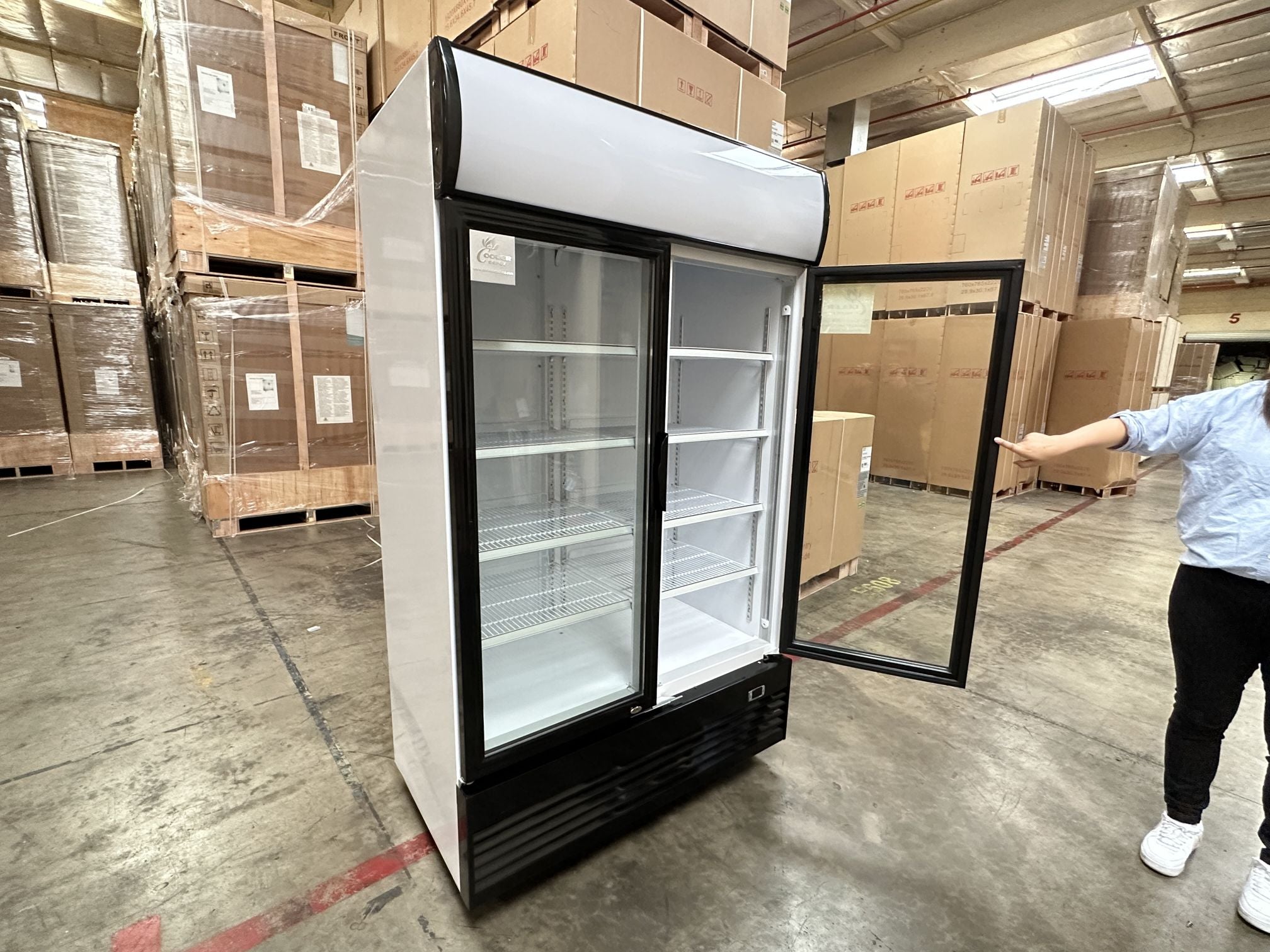 NSF 48 inches two glass door refrigerator LG1000