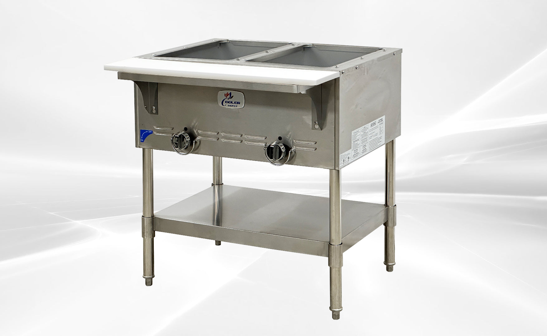 steam table NSF 2 pan gas warmer aerohot CD-GBM-2