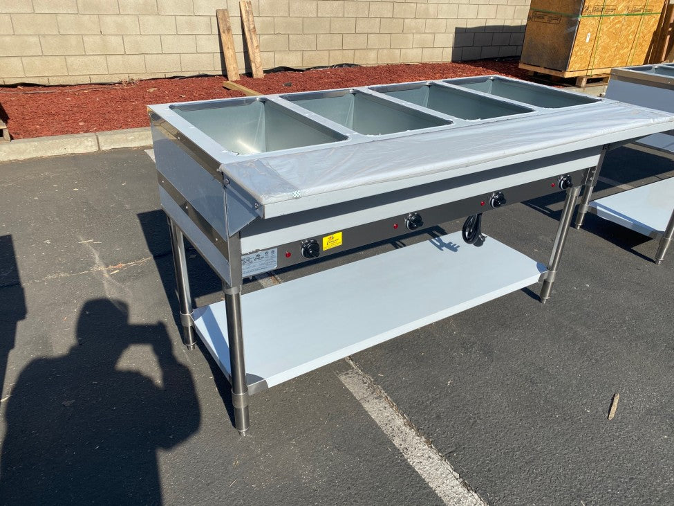 NSF 4 plate warmer and dry steam table STE-4-120