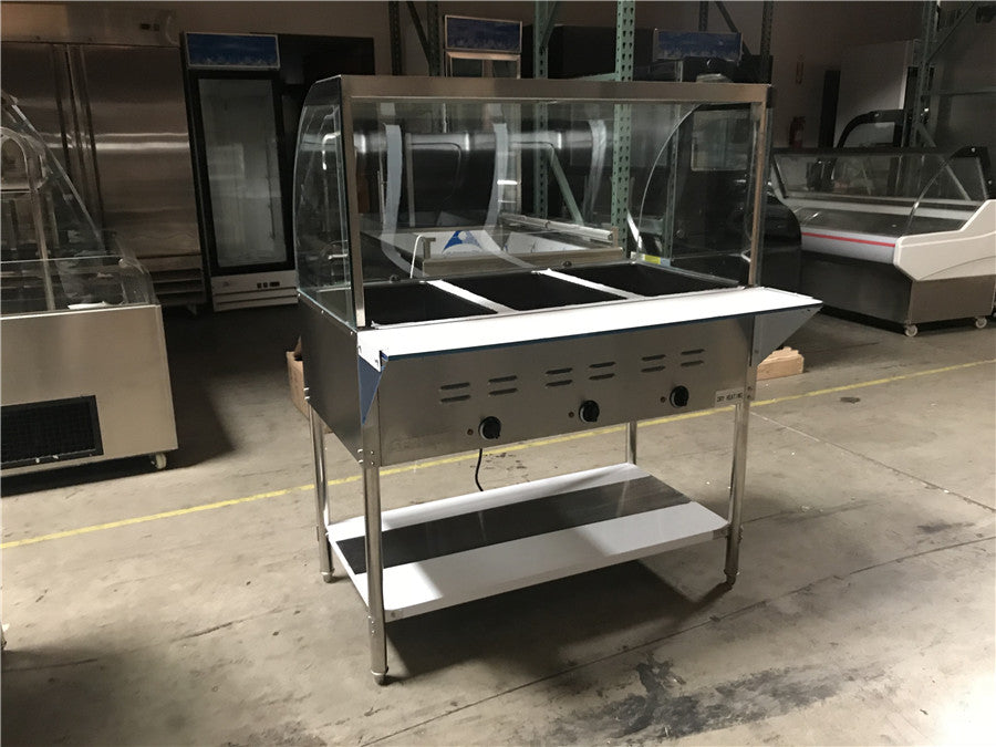 NSF 3 plate warmer steam and dry table N3