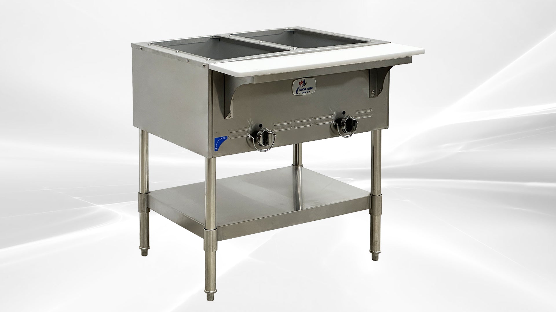 steam table NSF 2 pan gas warmer aerohot CD-GBM-2