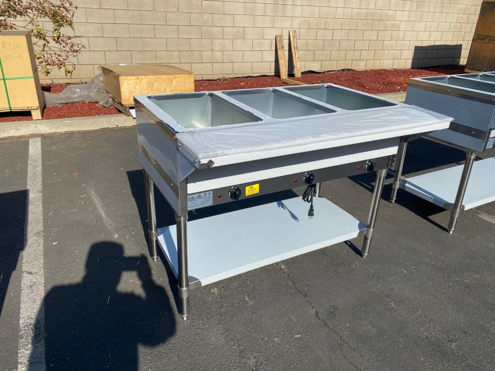 NSF 3 plate warmer and dry steam table NH-3