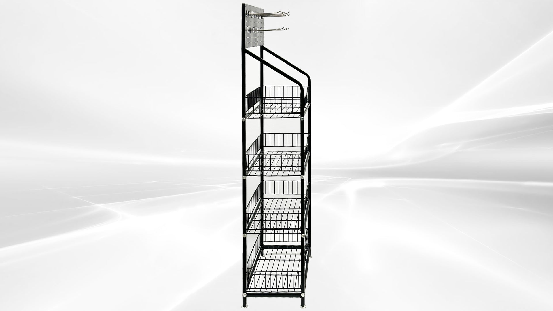 4 Shelfs Angled Mobile Merchandising Rack display DW4R