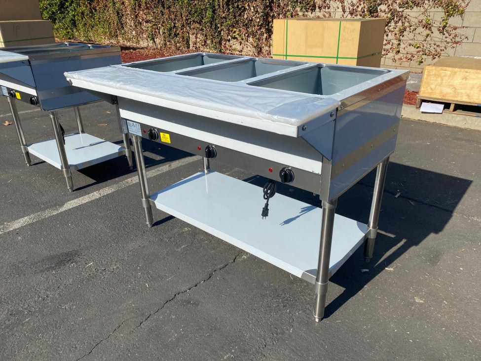 NSF 3 plate warmer and dry steam table NH-3