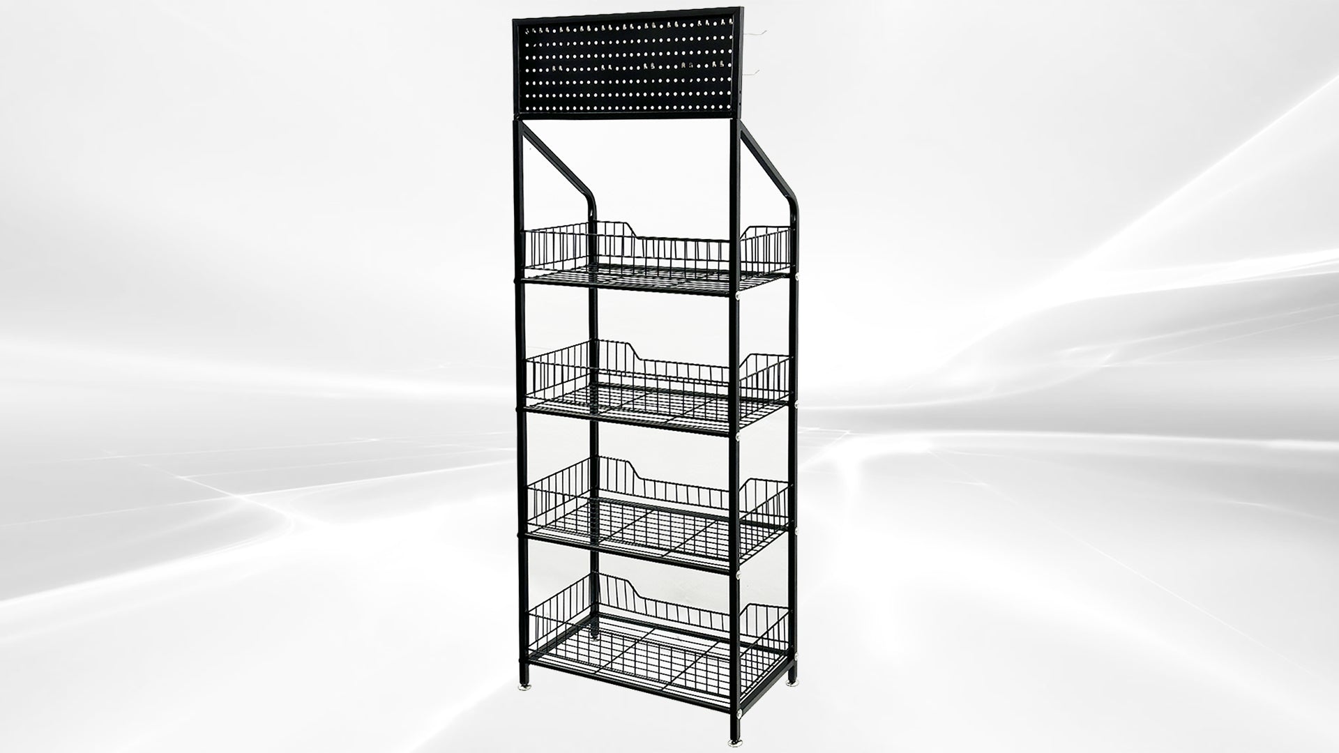 4 Shelfs Angled Mobile Merchandising Rack display DW4R