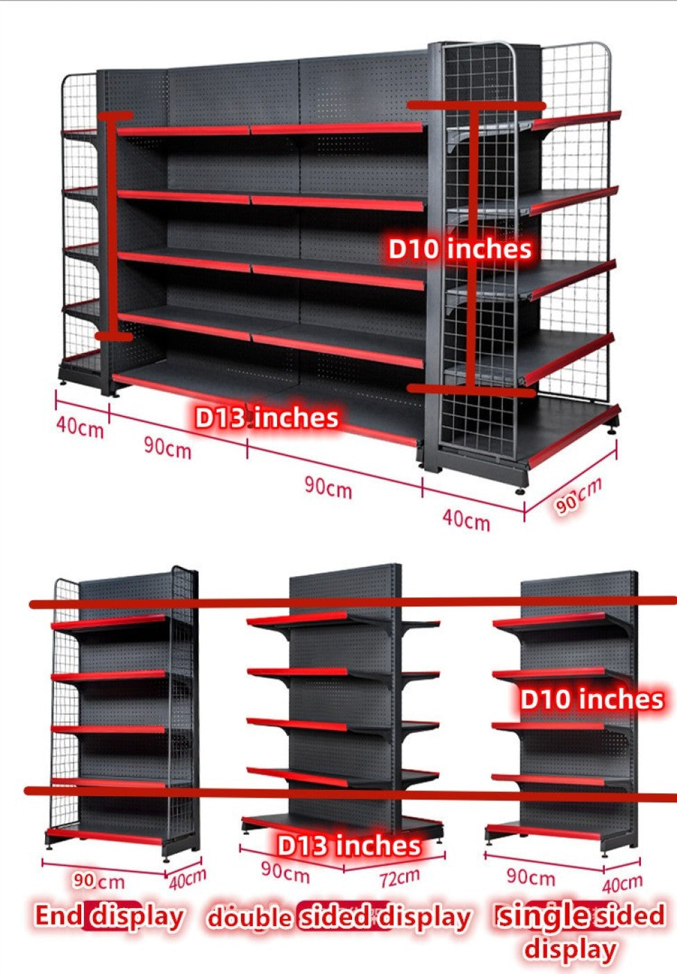 Vice double side Gondola Shelving GD6036V