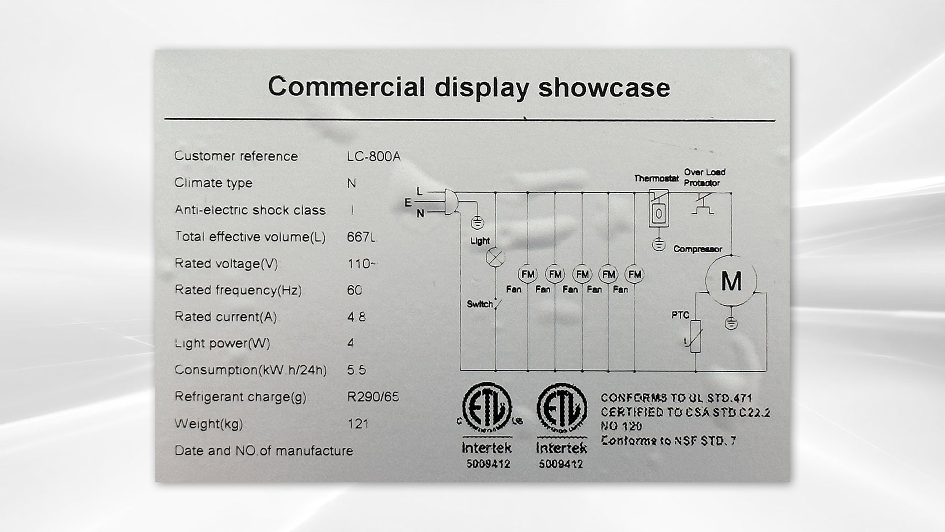 NSF 41 ins Commercial Merchandising door cooler LC-800A