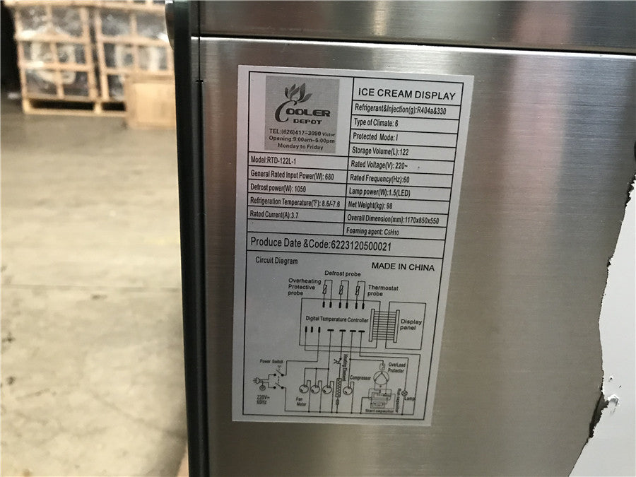 6 pan Counter top Gelato Freezer Display 220V RTD-122L-1