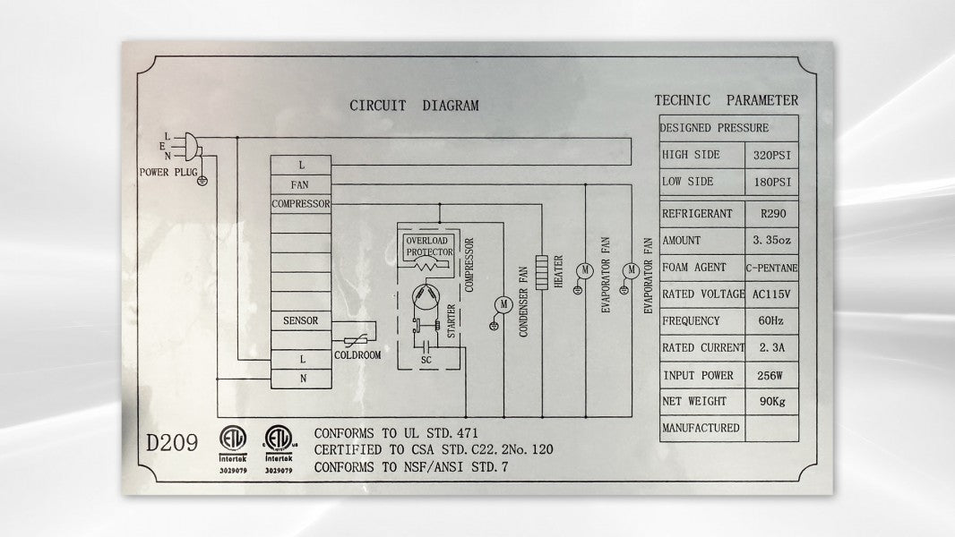 NSF Commercial 36 inches Undercounter Freezer UUC-36F