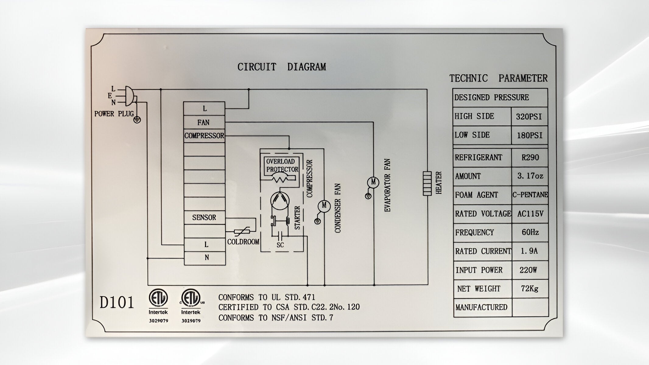 NSF Undercounter freezer 27 ins TUC27F