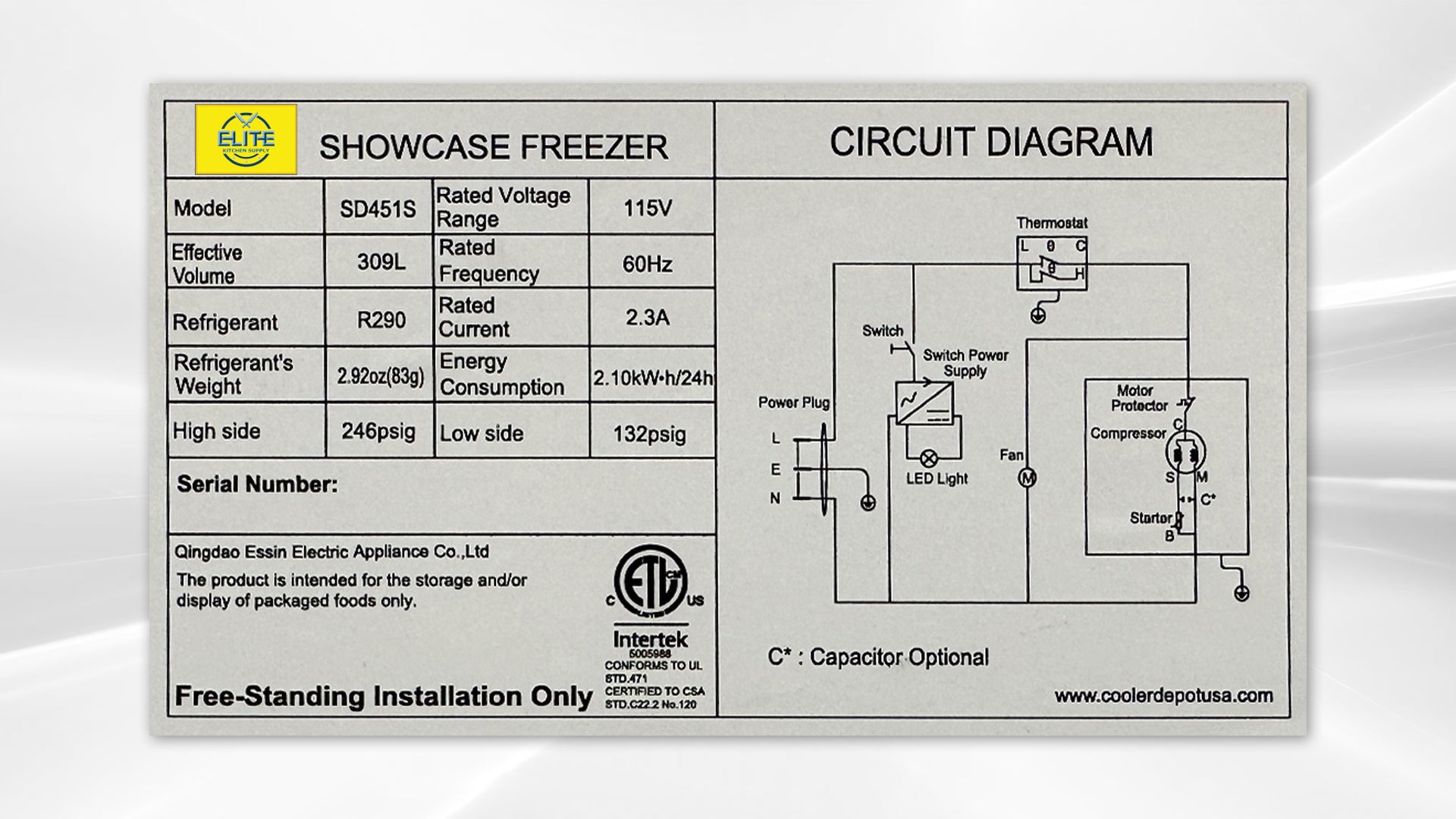 NSF 50 inch ice cream Chest freezer 14 cb ft SD451S