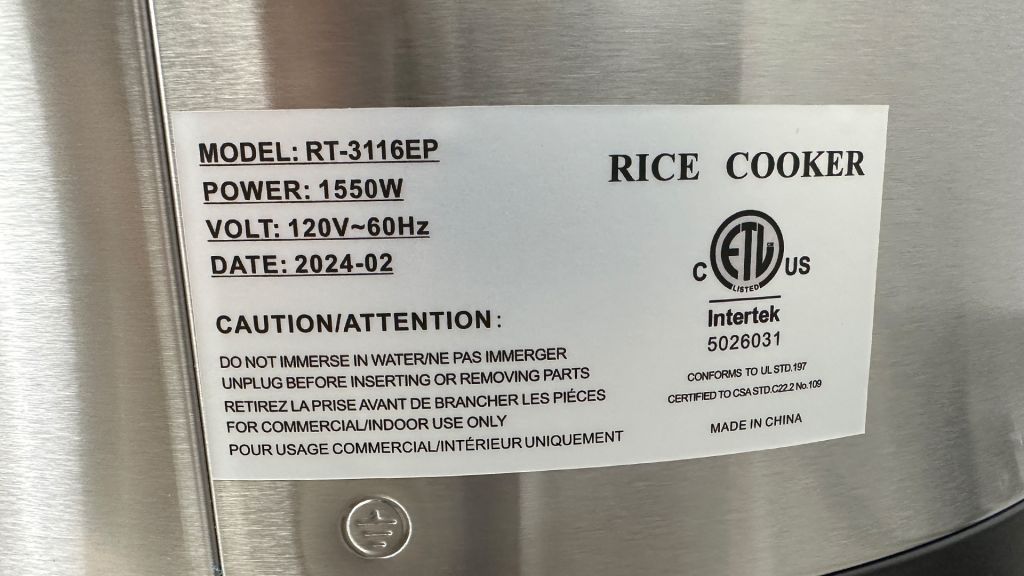 NSF 6L 32 Cup Commercial Electric Rice CookerRT-3116E