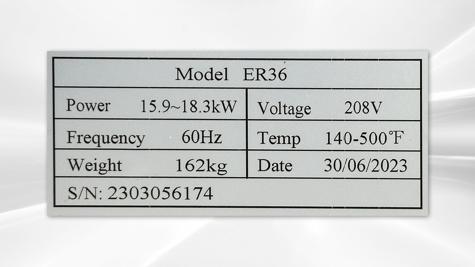 NSF 36"6 Sealed Element Electric Range, 208v 3ph ER36