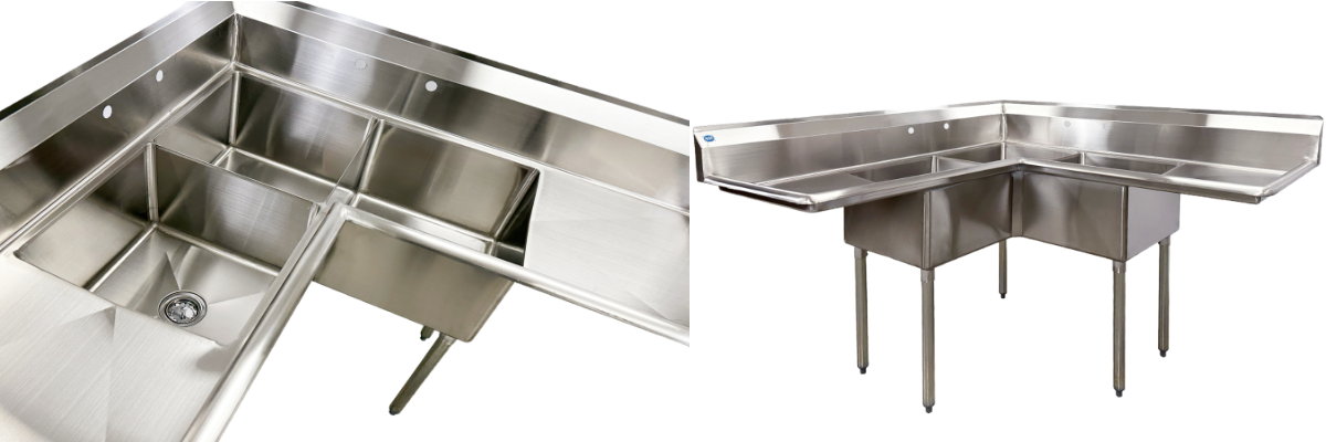 NSF Corner Sink 3 Compartment C3T181812-18LRC