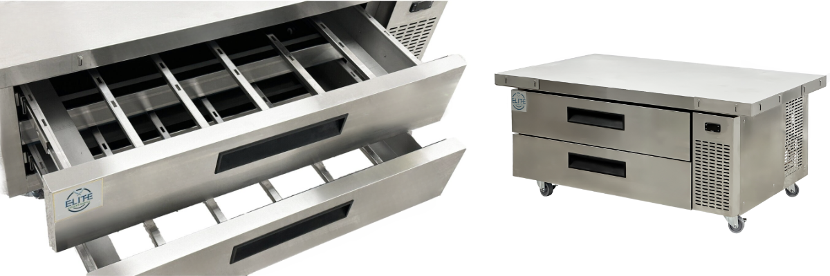 NSF 60 ins 2 Drawer Refrigerated Chef Base CCB52-60