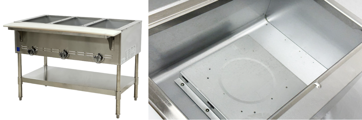 NSF three pan 44 ins gas warmer aerohot CD-GBM-3
