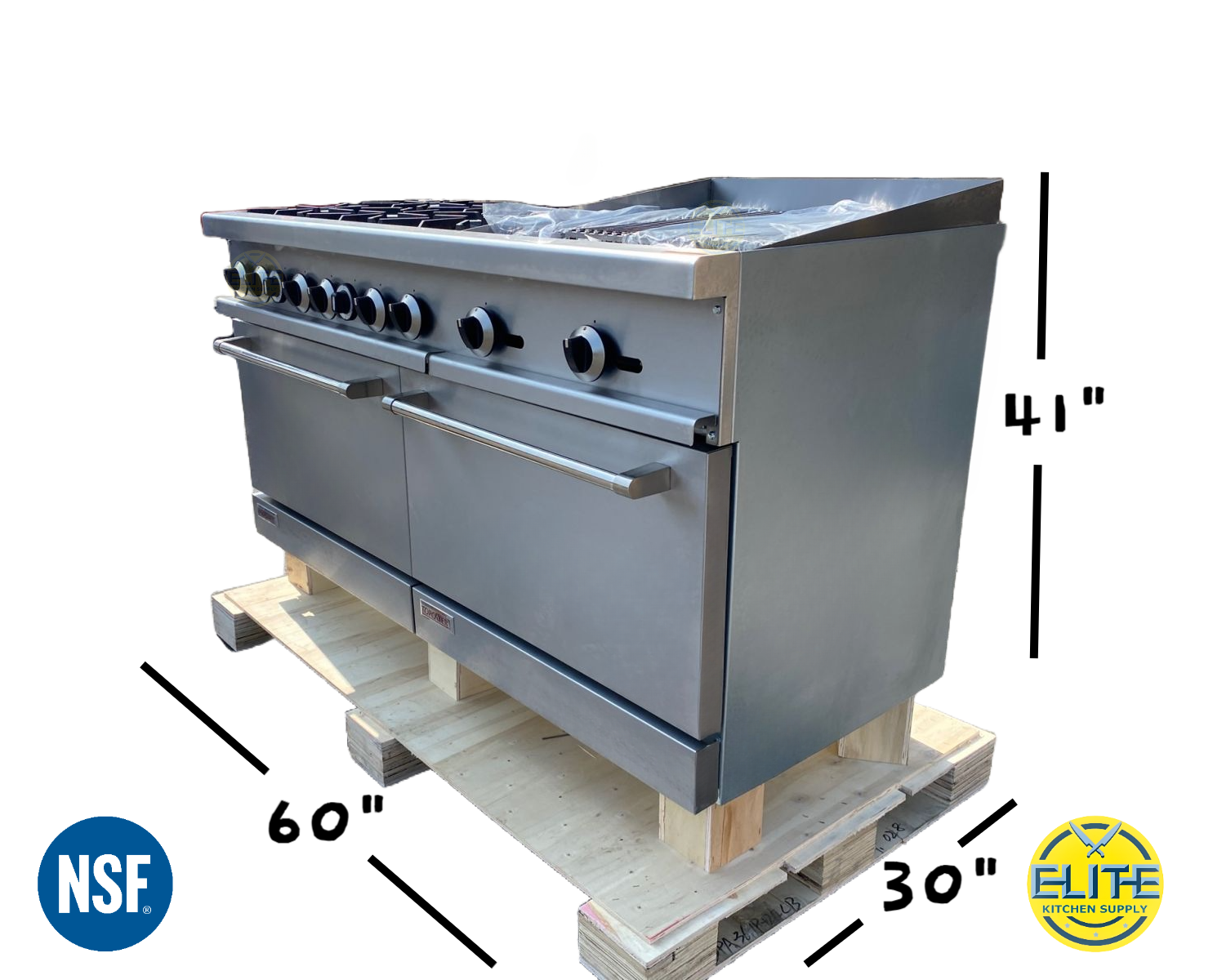 60 inches Hot plate Broiler Oven Range NSF CD-R6-24CB