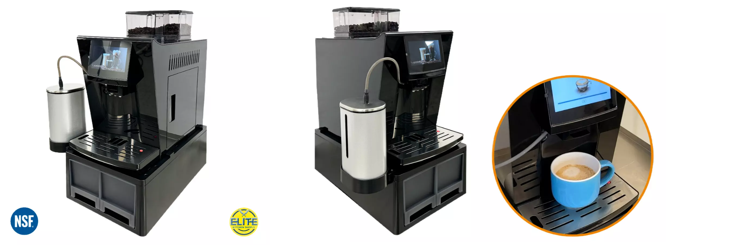 NSF 20-Cup Black Fully Automatic Espresso Coffee Machine 8x