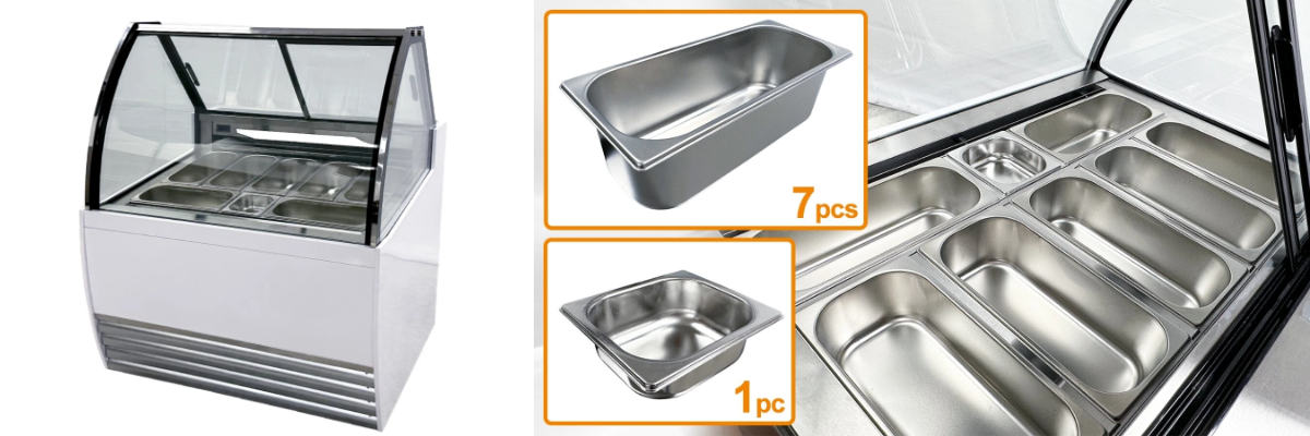 Gelato Dipping Cabinet NSF 42 Inches 7 pan DW-7R