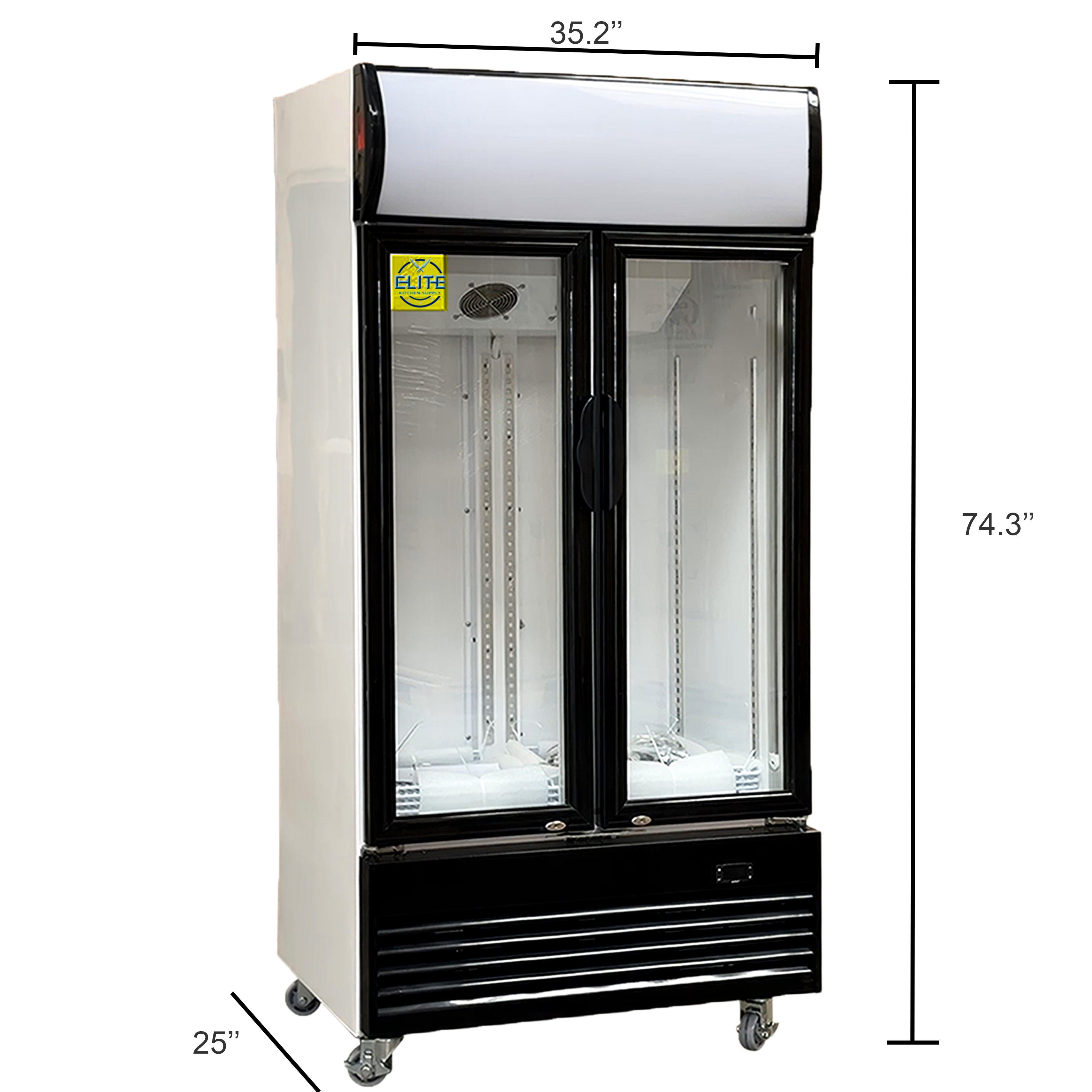 NSF 36 in two glass door upright refrigerator CLG-400BF