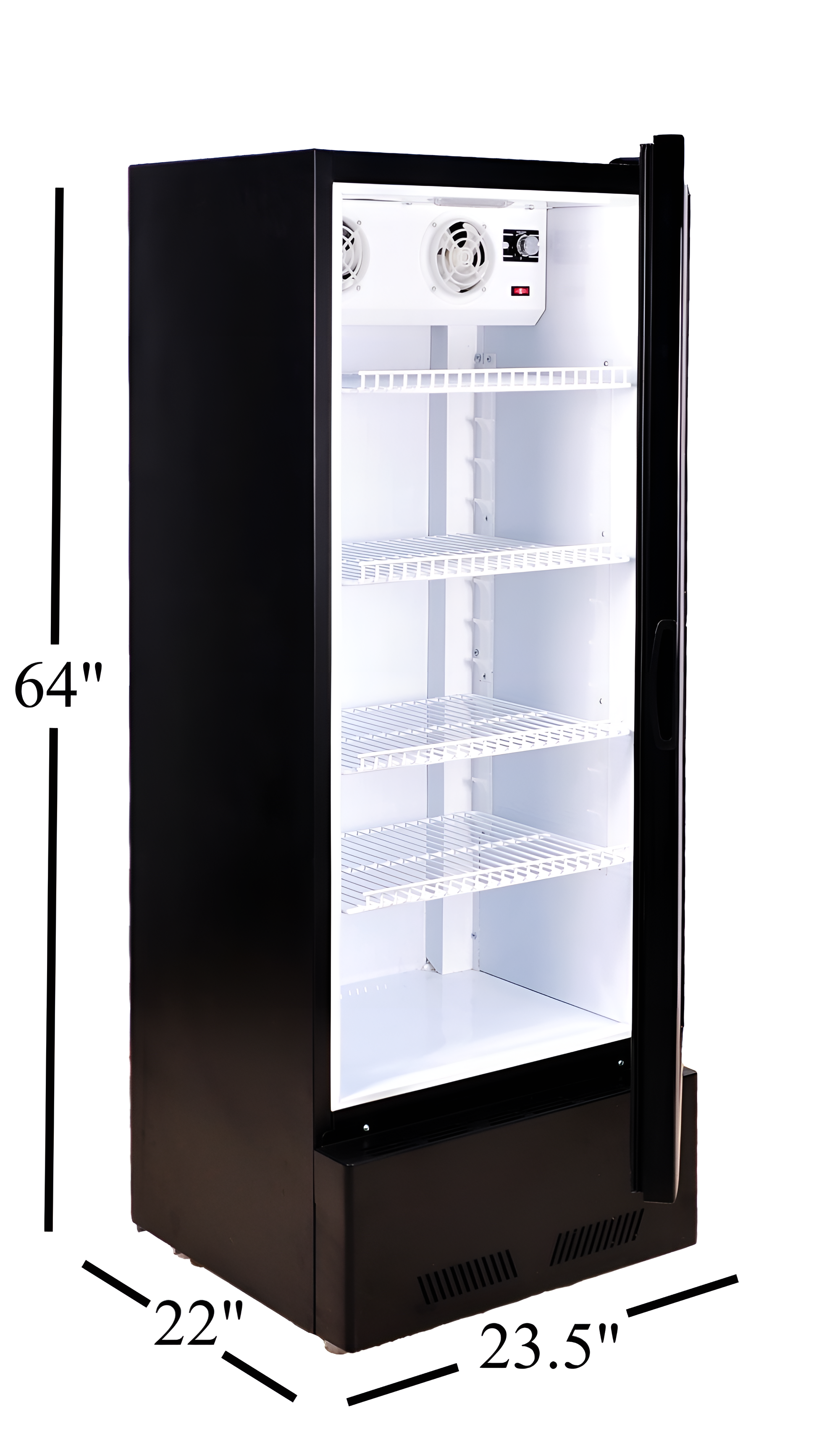 NSF 64 inch high glass door refrigerator LC320A