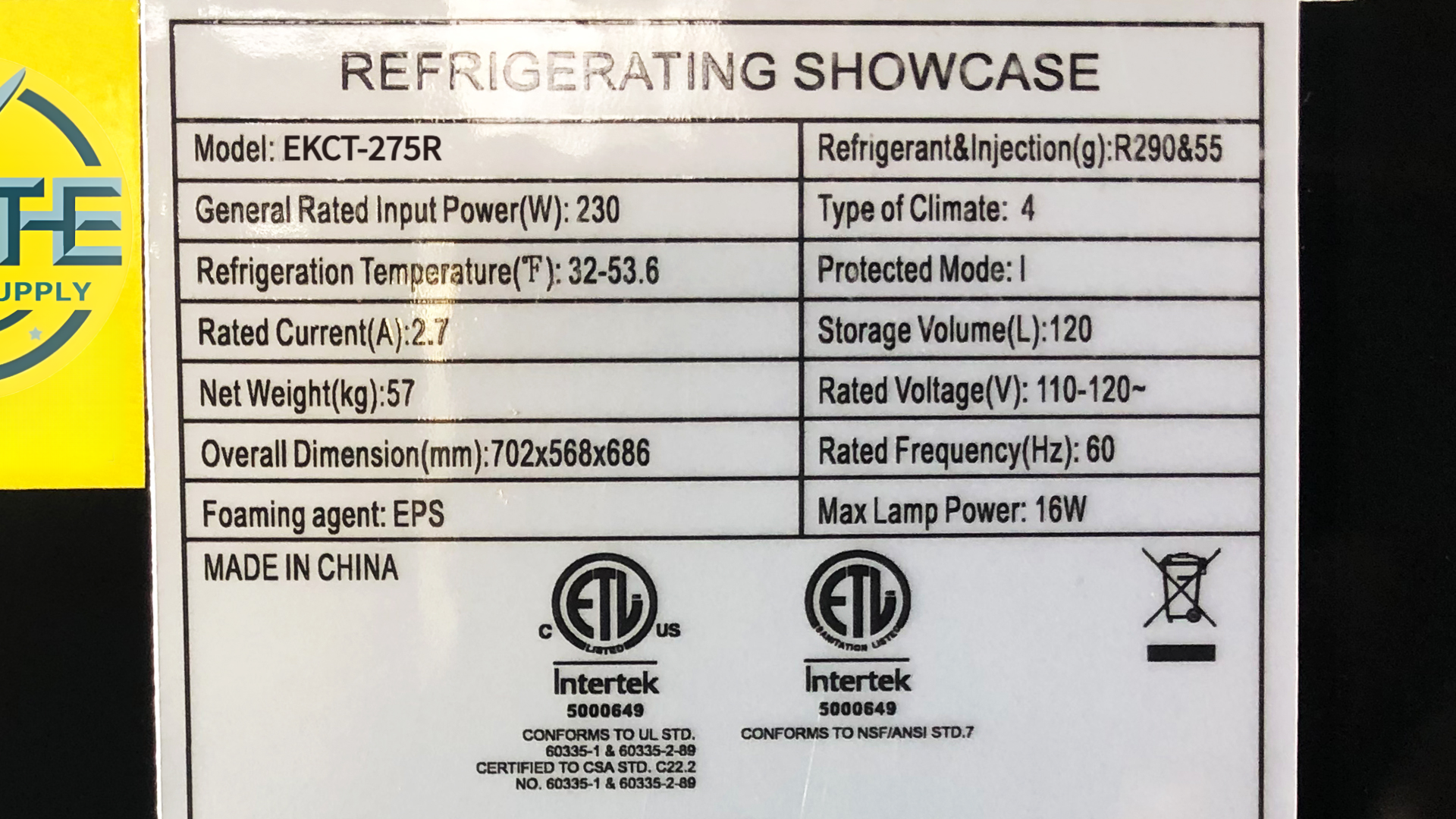 28 ins Refrigerated Countertop Bakery Display Case NSF CW-120-1