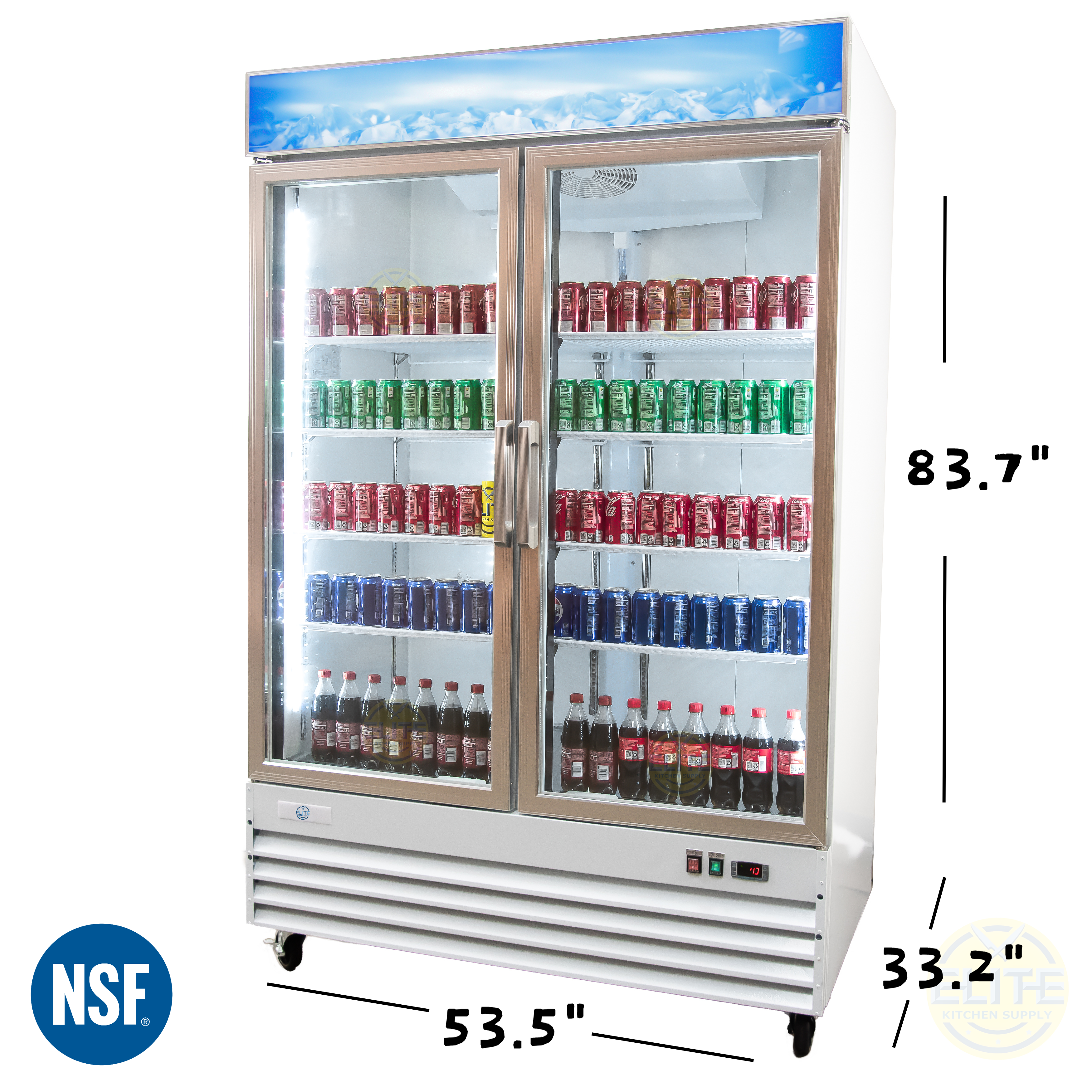 NSF Merchandiser Refrigerator glass door cooler wing