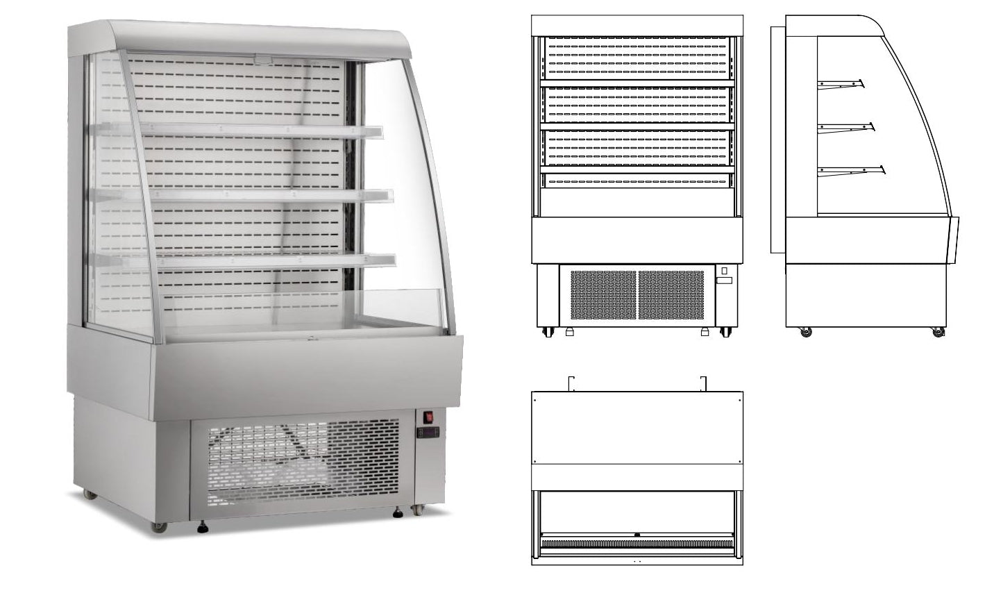 NSF 40 ins open air Merchandiser Grab Go refrigerator CF-380