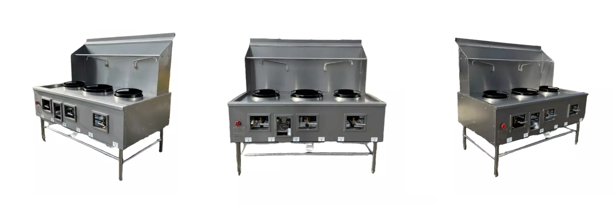 NSF 13+16+13 in 3 hole Chinese Wok Range waterfall TC-W3L1NG