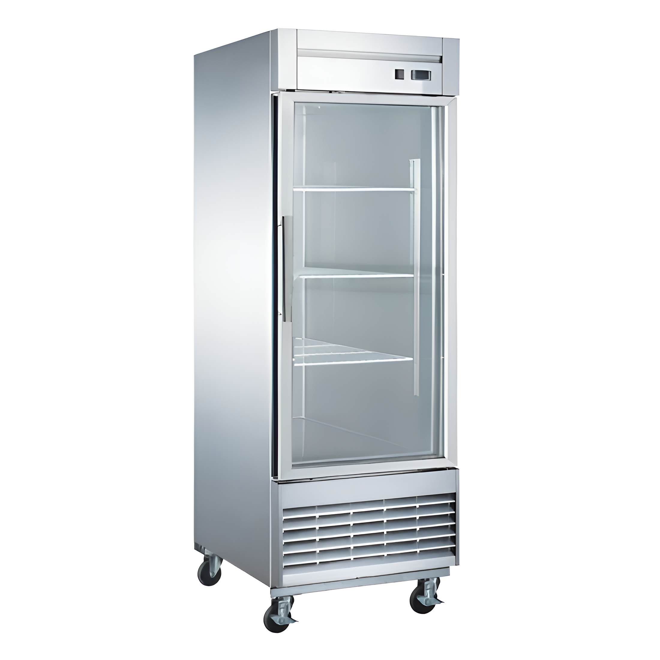 Elite Kitchen 27" Stainless Steel Single Glass Door Refrigerator 17.7 Cu. Ft.NSF